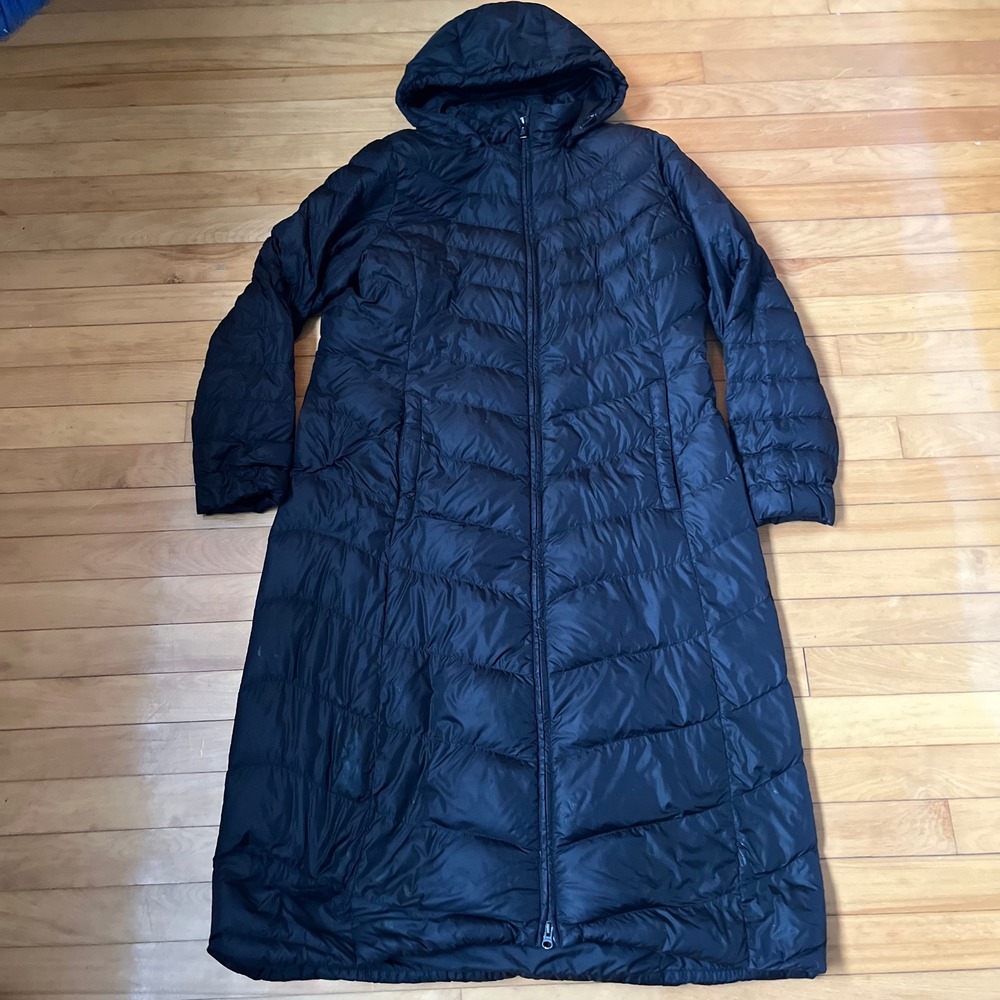 The North Face Womens XL Black Long Puffer Parka Hooded Quilted Down Jacket